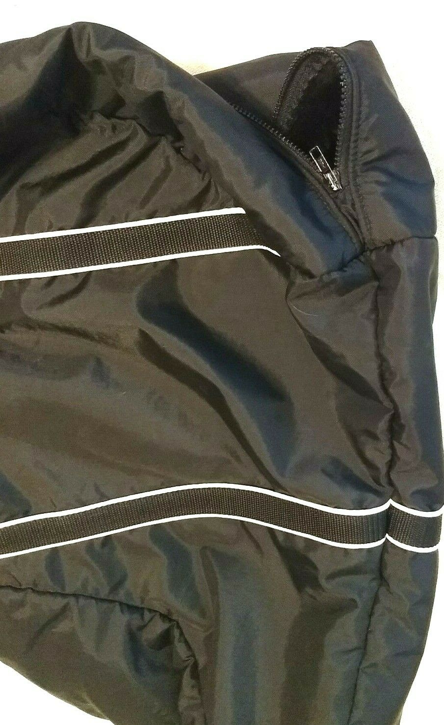 English Saddle Cover With Handles Black with White Pinstripe - Fresh Stock Dated December 2025