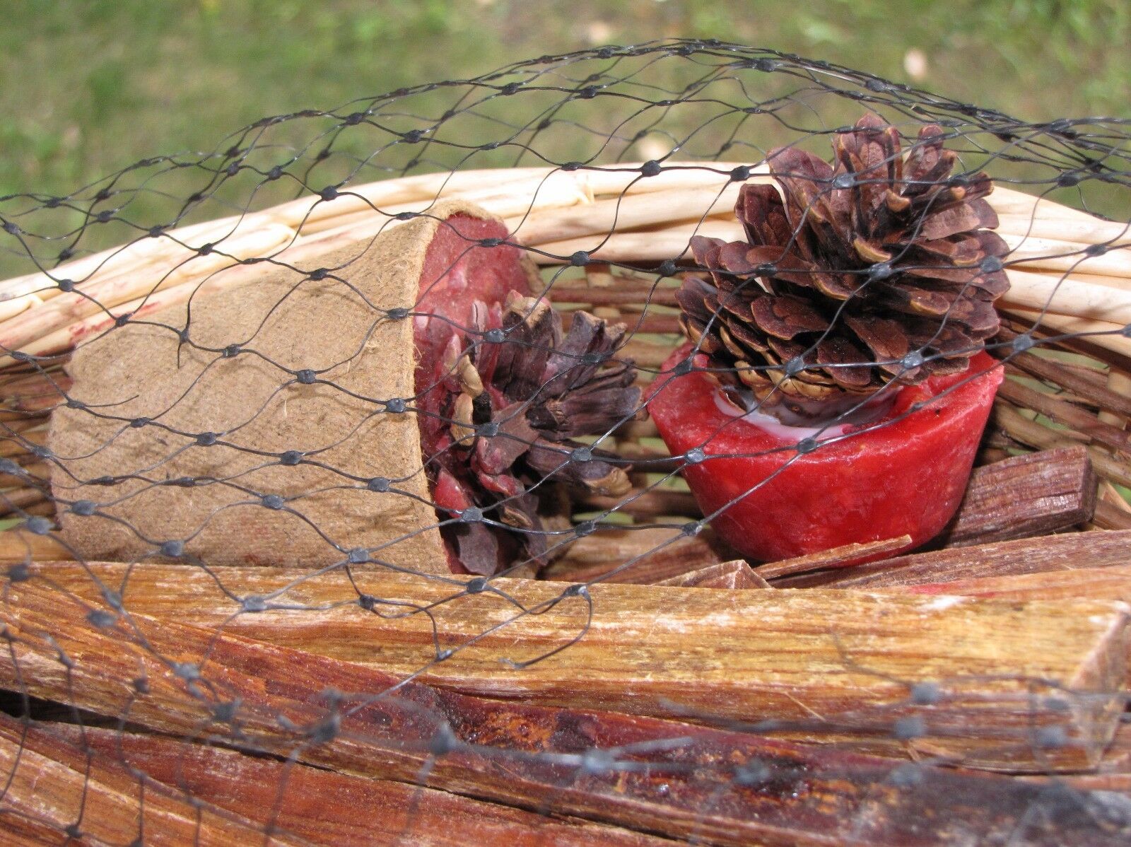 4lbs + Basket of Fat Wood Fireplace Hearth Kindling Wax Pine Cone Fire Starters - Fresh Stock Dated December 2025