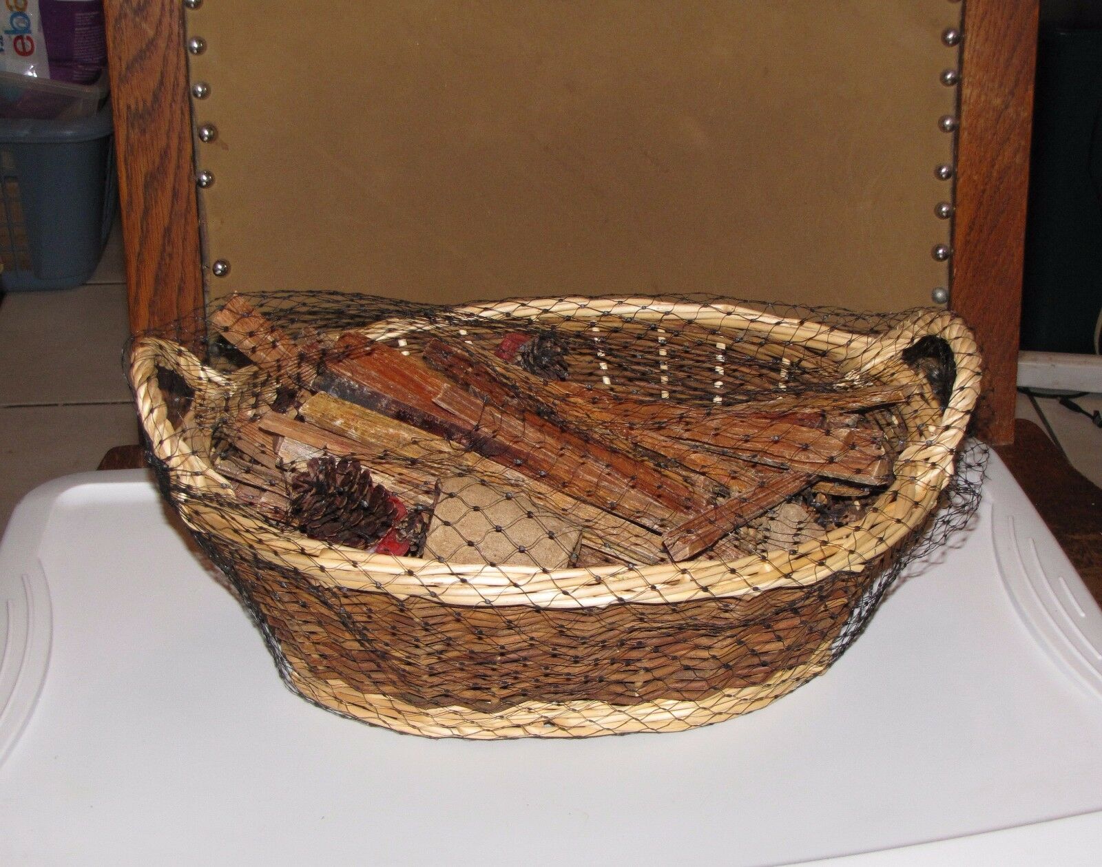 4lbs + Basket of Fat Wood Fireplace Hearth Kindling Wax Pine Cone Fire Starters - Fresh Stock Dated December 2025