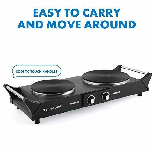 Techwood 1800W Hot Plate Portable Electric Stove Countertop Double Burner with A - Fresh Stock Dated December 2025