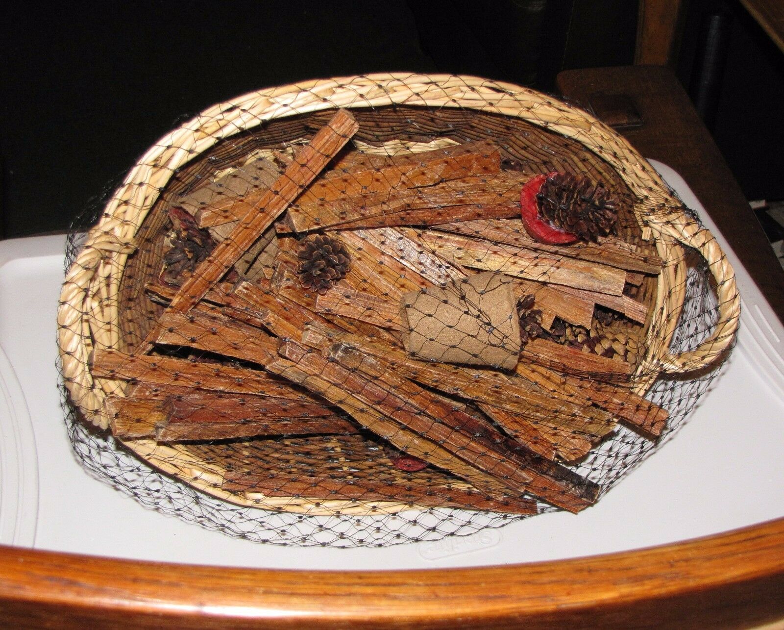 4lbs + Basket of Fat Wood Fireplace Hearth Kindling Wax Pine Cone Fire Starters - Fresh Stock Dated December 2025