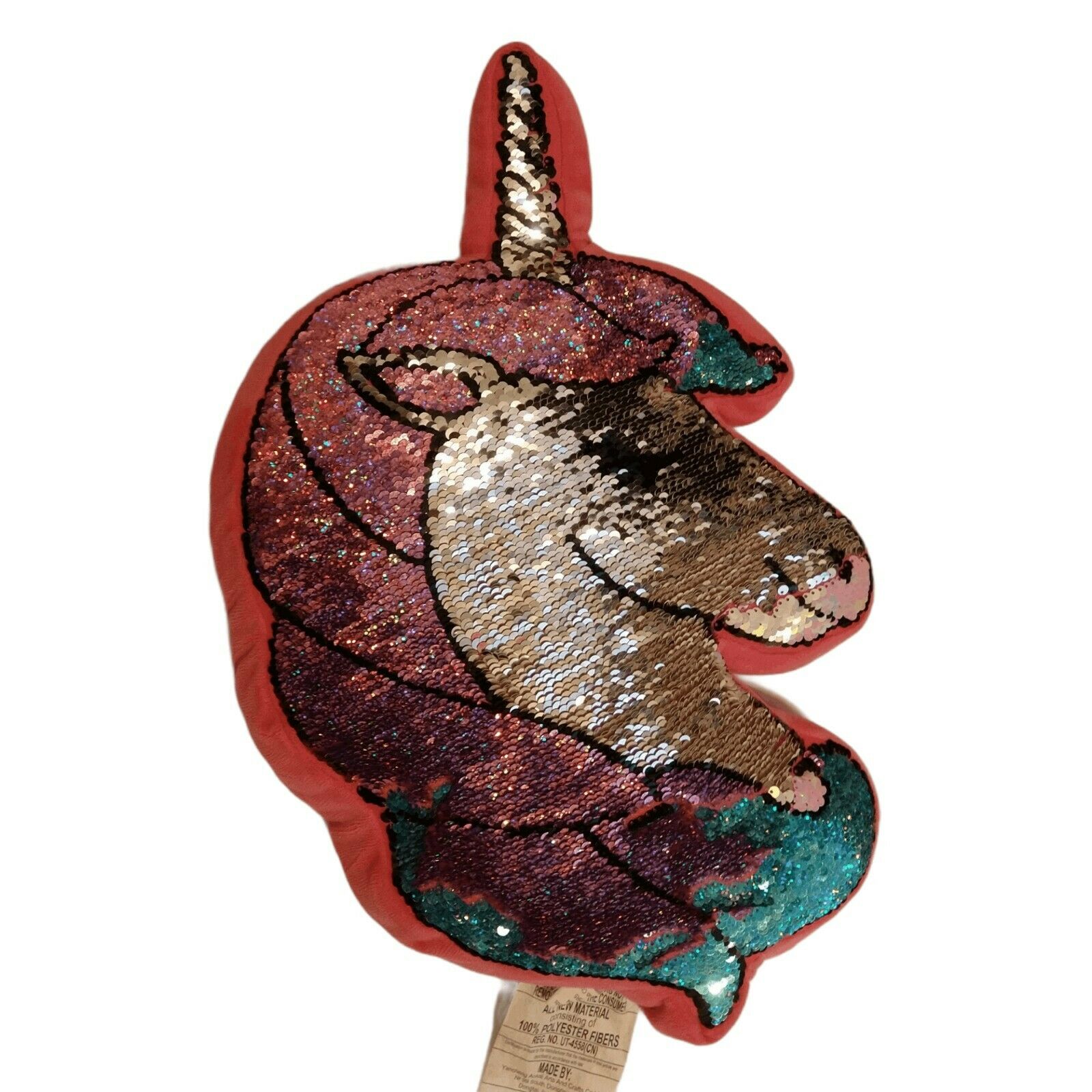 Unicorn For Girls Reversible Flip Sequin Designer Multicolor Plush Pillow - Fresh Stock Dated December 2025