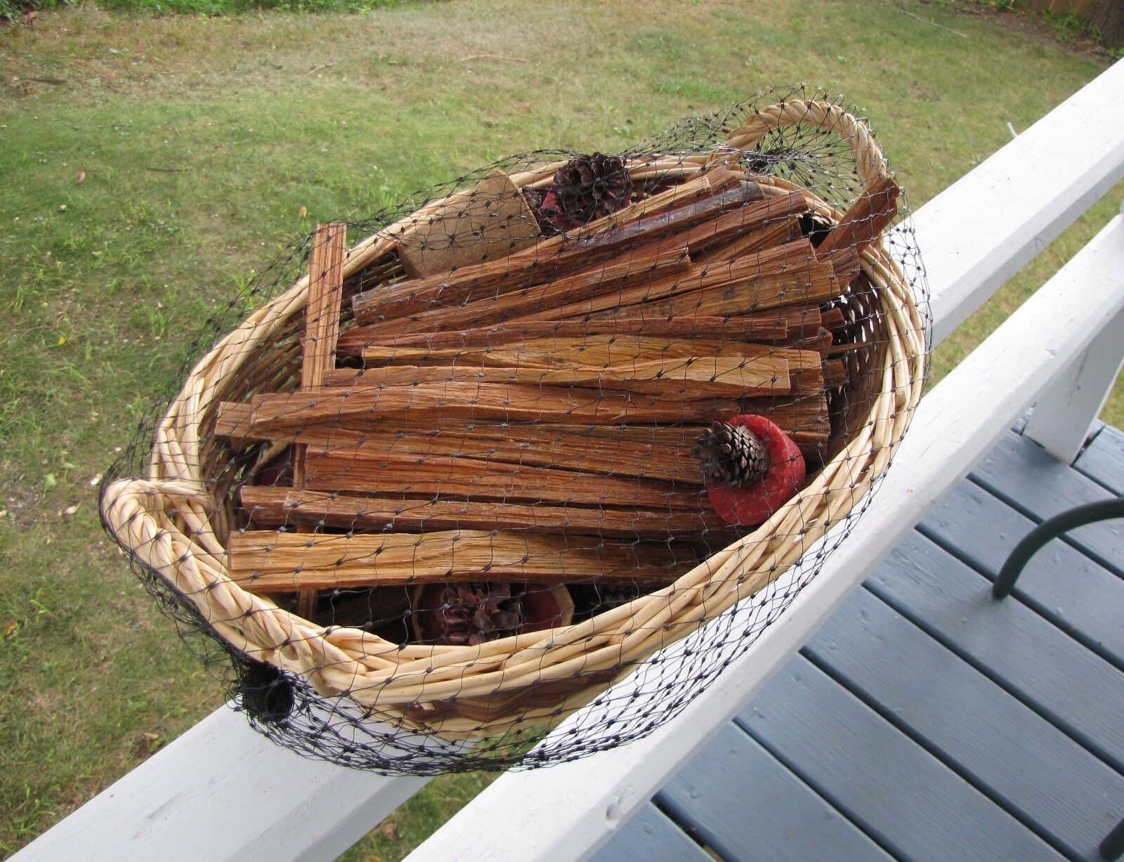 4lbs + Basket of Fat Wood Fireplace Hearth Kindling Wax Pine Cone Fire Starters - Fresh Stock Dated December 2025