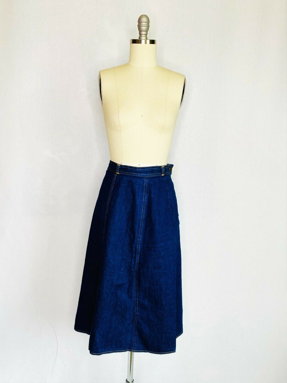 Vintage 80s Denim A line Jean Skirt by Lacoste Size L Large Blue Streetwear - Fresh Stock Dated February 2026