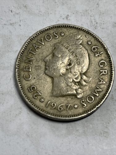 Dominican Republic 1967 6 1/4 Gramos 25 Centavos coin Item Box R - Fresh Stock Dated February 2026