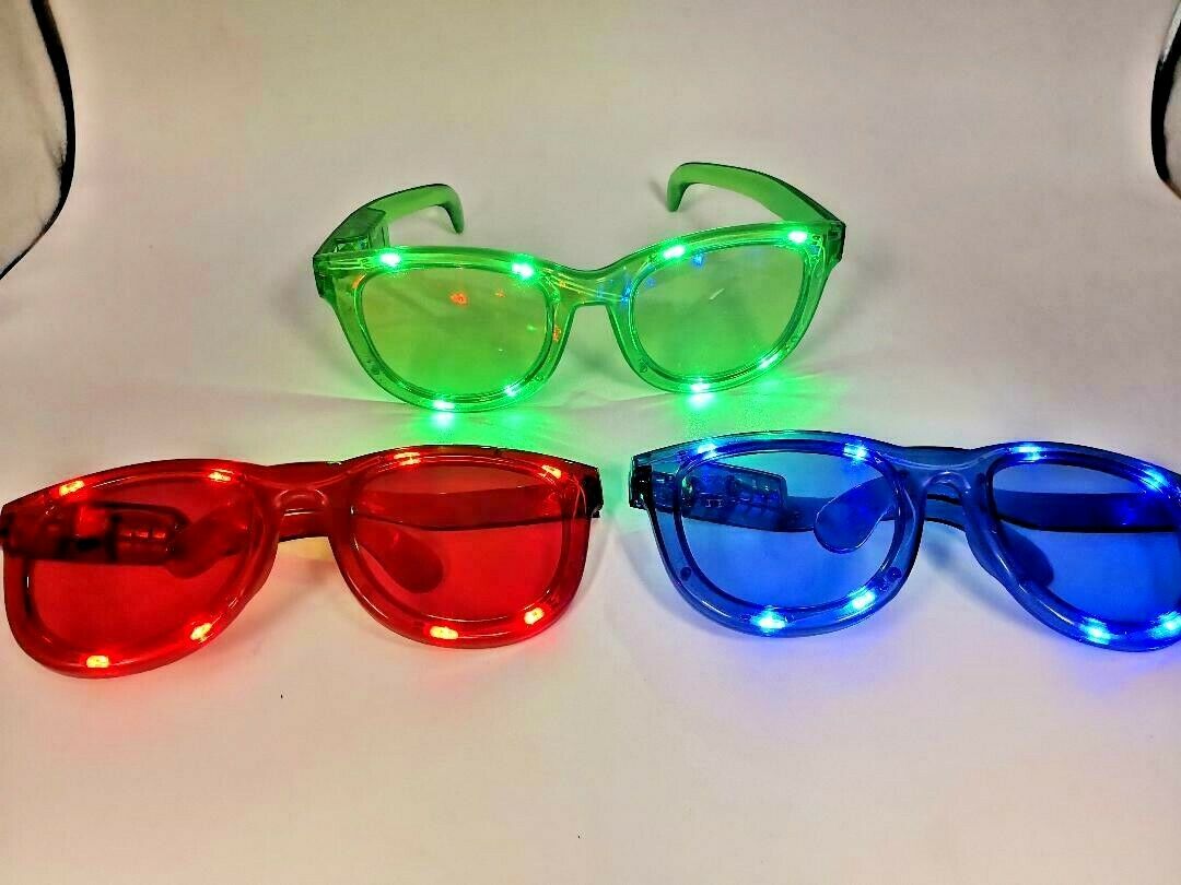 LED Flashing Light Up Jumbo Large Glasses Shades Party Favors Festivals Weddings - Fresh Stock Dated February 2026