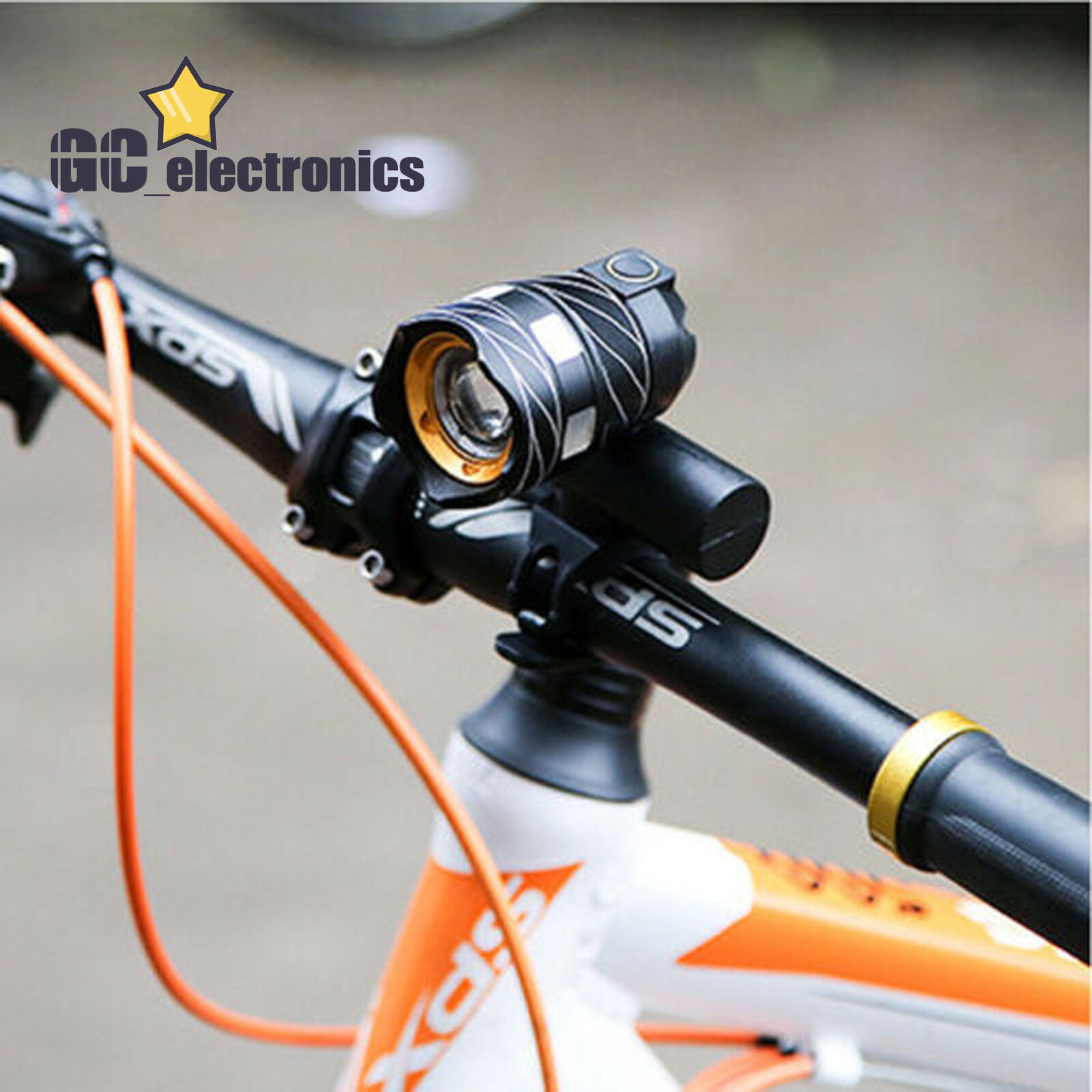 USB chargeable LED Bicycle Headlight Bike Head Light Front Lamp Cycling+HornA3GS - Fresh Stock Dated February 2026