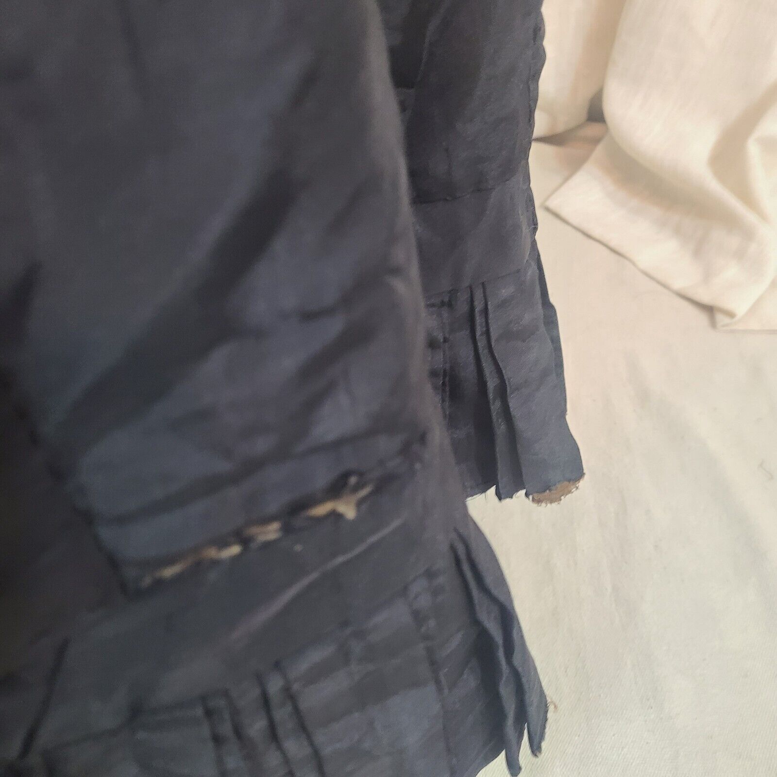 Antique Victorian 1800s Edwardian Black Taffeta Maxi Skirt Ruffle Pleated As is - Fresh Stock Dated March 2026