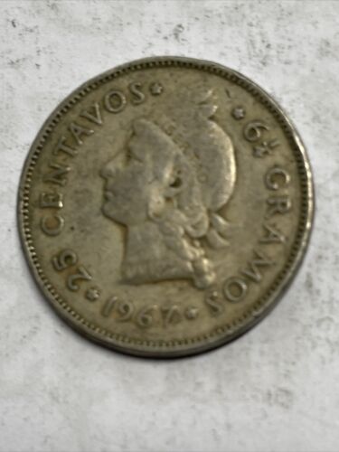 Dominican Republic 1967 6 1/4 Gramos 25 Centavos coin Item Box R - Fresh Stock Dated February 2026