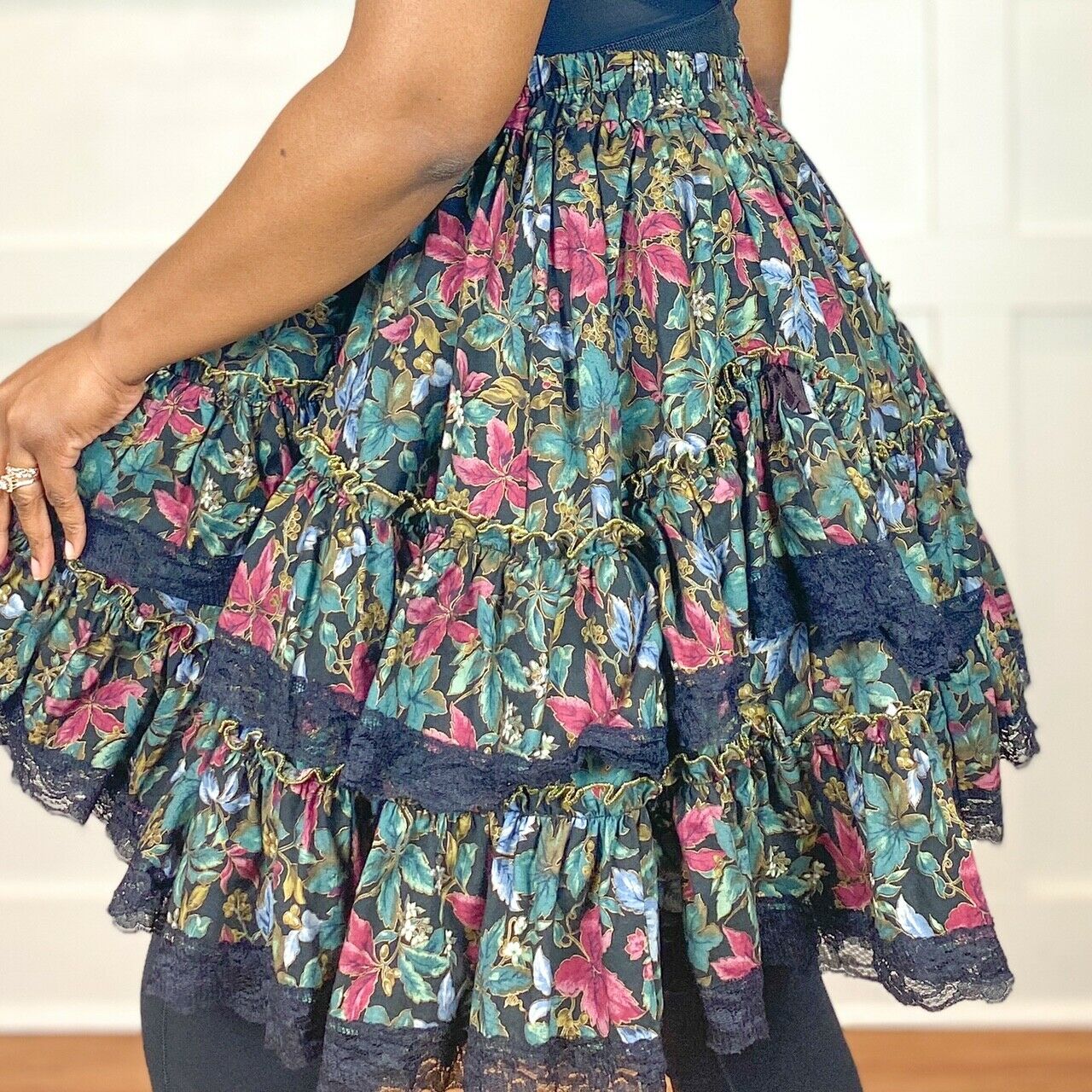 1980s Vintage Square Dance Style Mini Skirt Size Small/Medium - Fresh Stock Dated February 2026