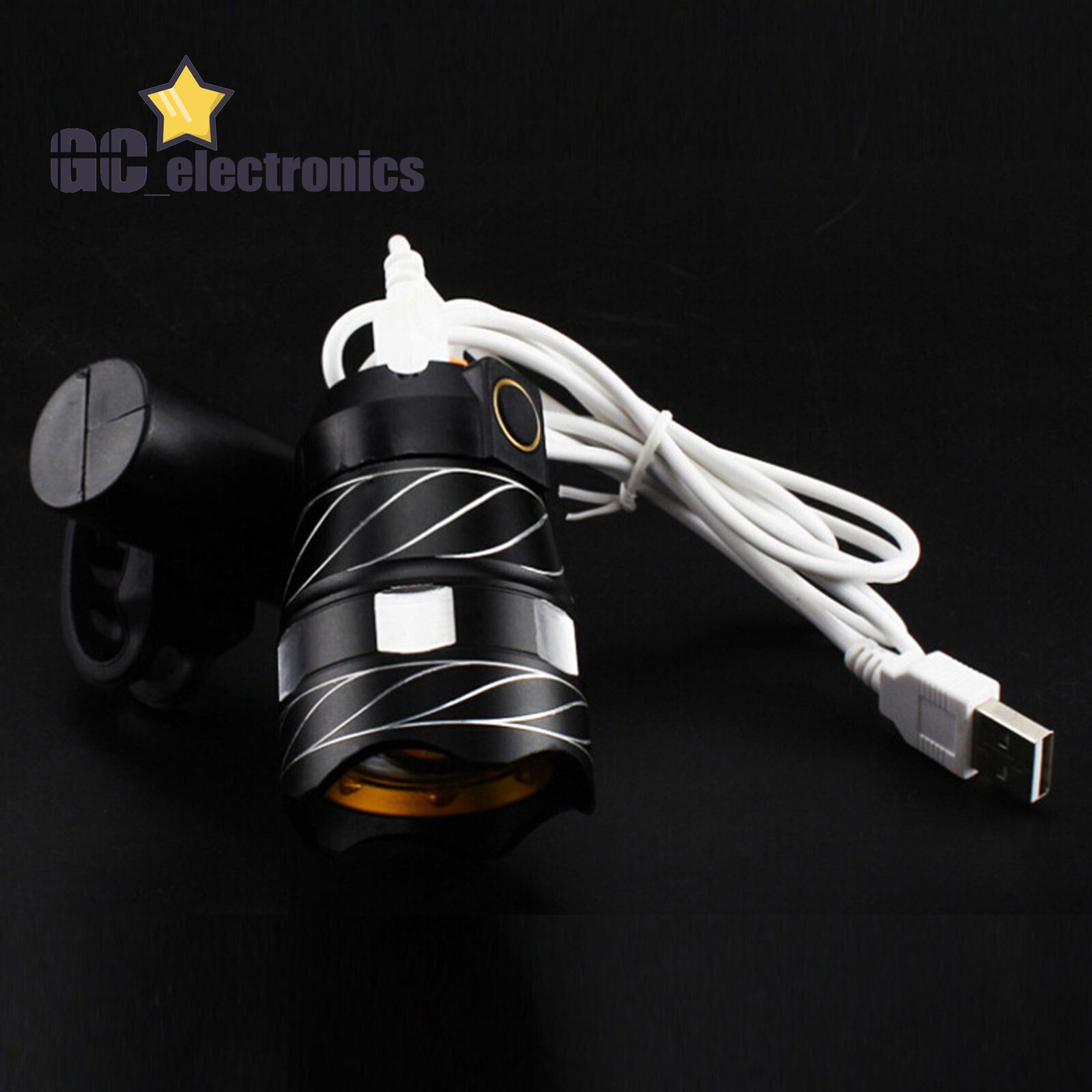USB chargeable LED Bicycle Headlight Bike Head Light Front Lamp Cycling+HornA3GS - Fresh Stock Dated February 2026