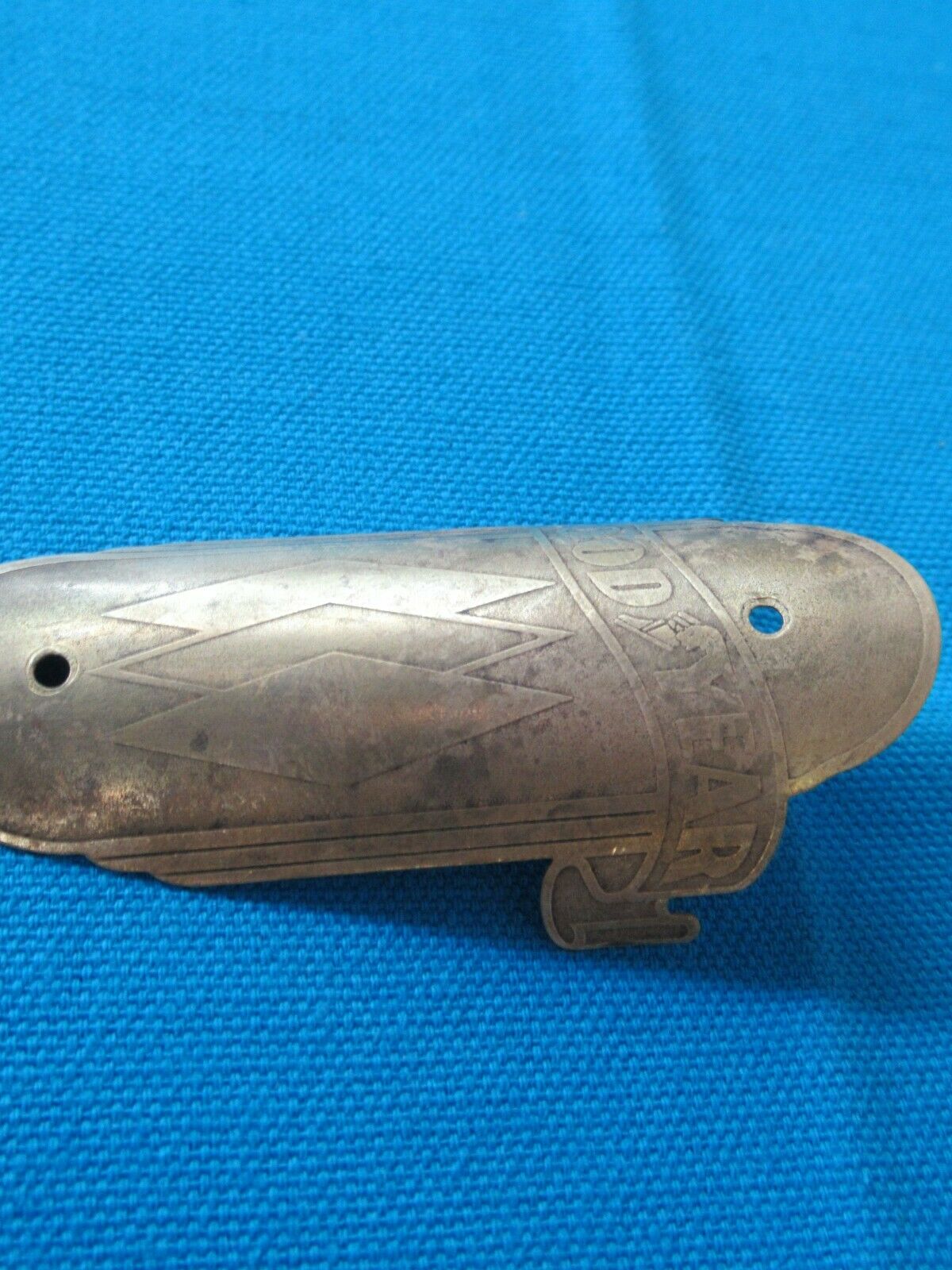 Vintage Goodyear Diamond Icon Brass Bicycle Head Badge 3-1/8