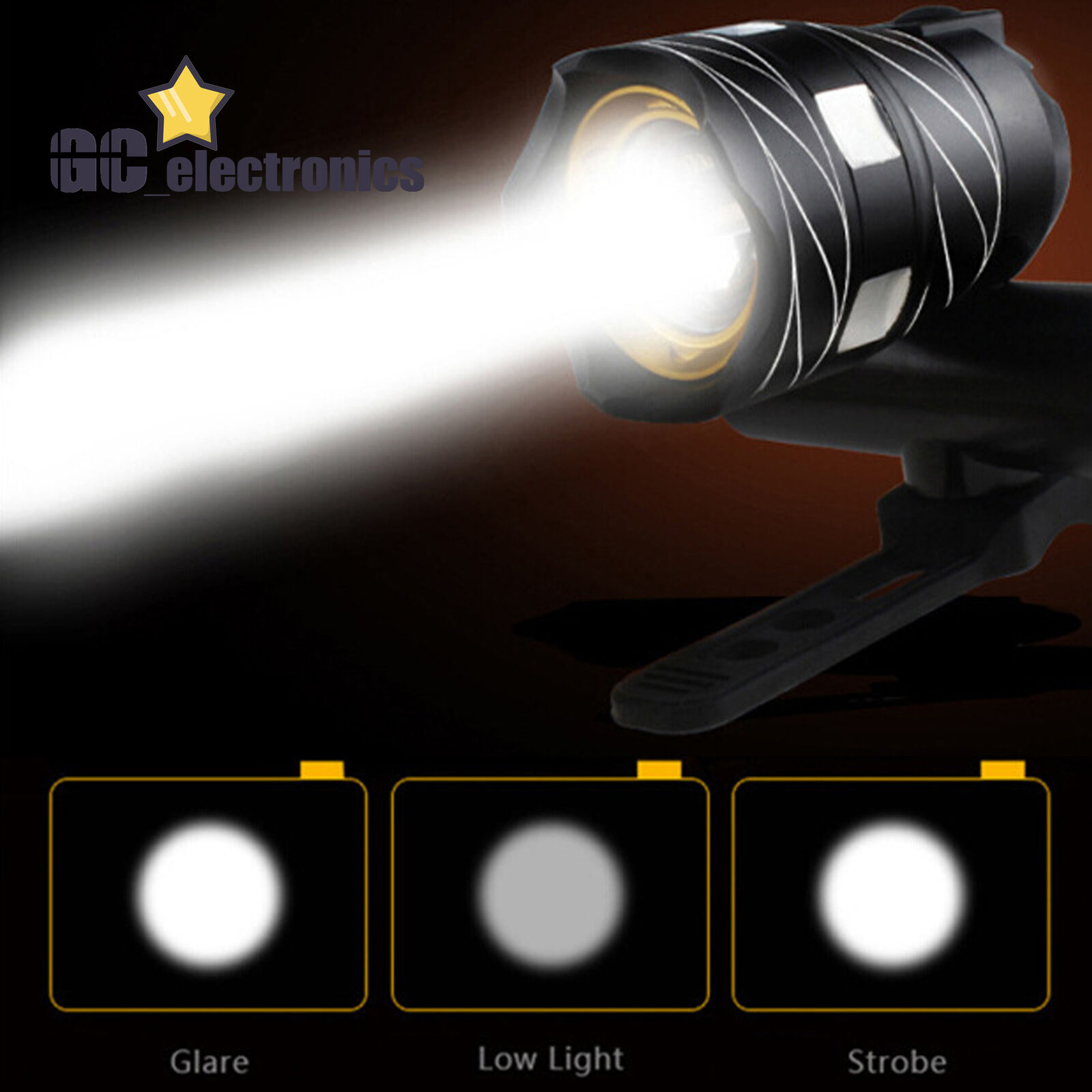 USB chargeable LED Bicycle Headlight Bike Head Light Front Lamp Cycling+HornA3GS - Fresh Stock Dated February 2026