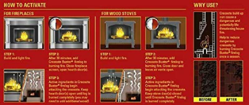 Pine Mountain First Alert Creosote Buster Chimney Safety Fire log, Large Brown - Fresh Stock Dated December 2025