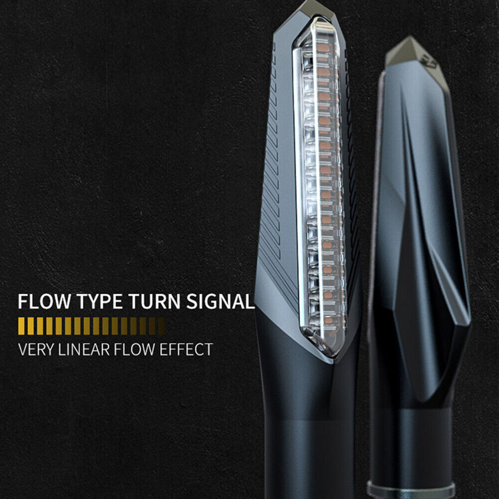 2PCS Motorcycle Turn Signals Lights Dynamic Sequential For Honda Yamaha Suzuki - Fresh Stock Dated February 2026