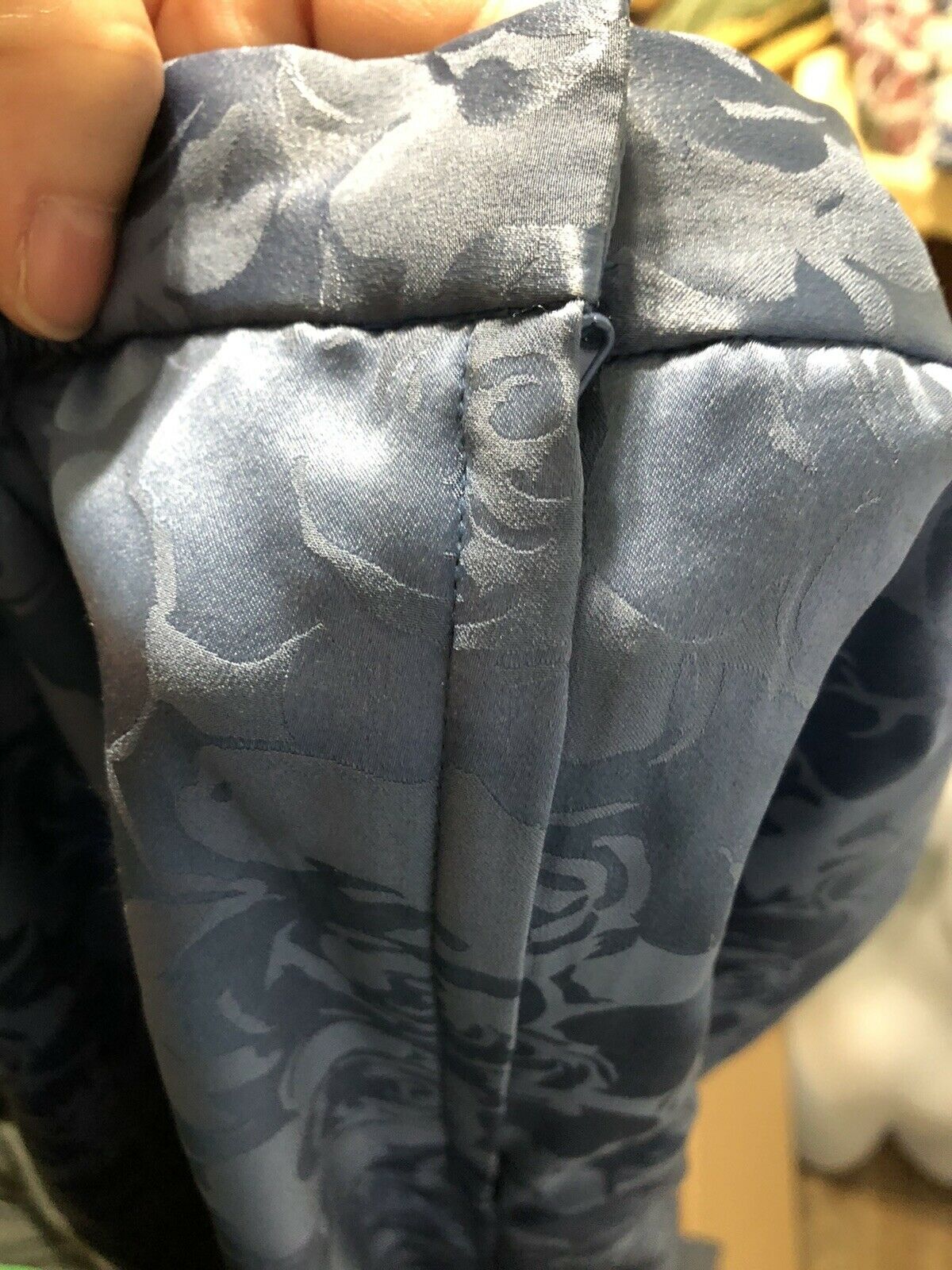 Vintage Roses Floral Pencil Skirt Blue Size 14 Silk - Fresh Stock Dated March 2026