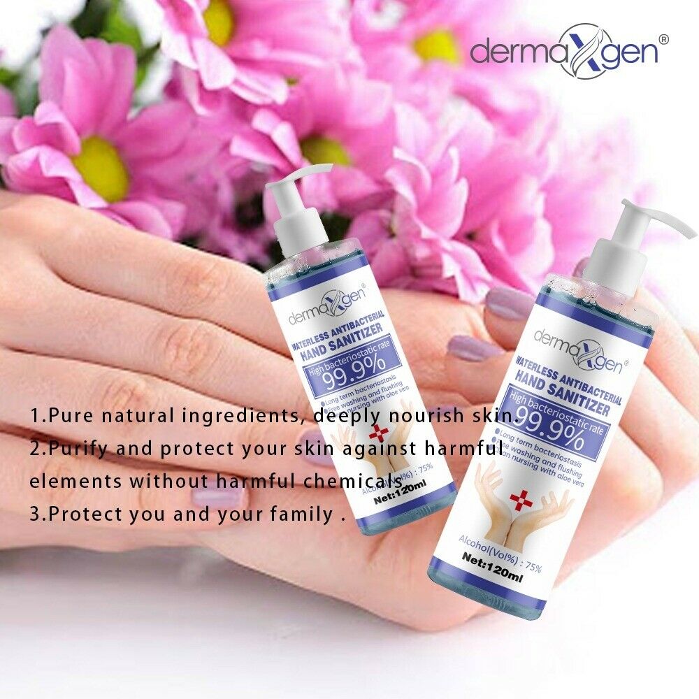 LOT 54 -Hand Sanitizer Gel Natural WATERLESS BACTERIAL KILLS 99% GERMS 120ML/4OZ - Fresh Stock Dated February 2026