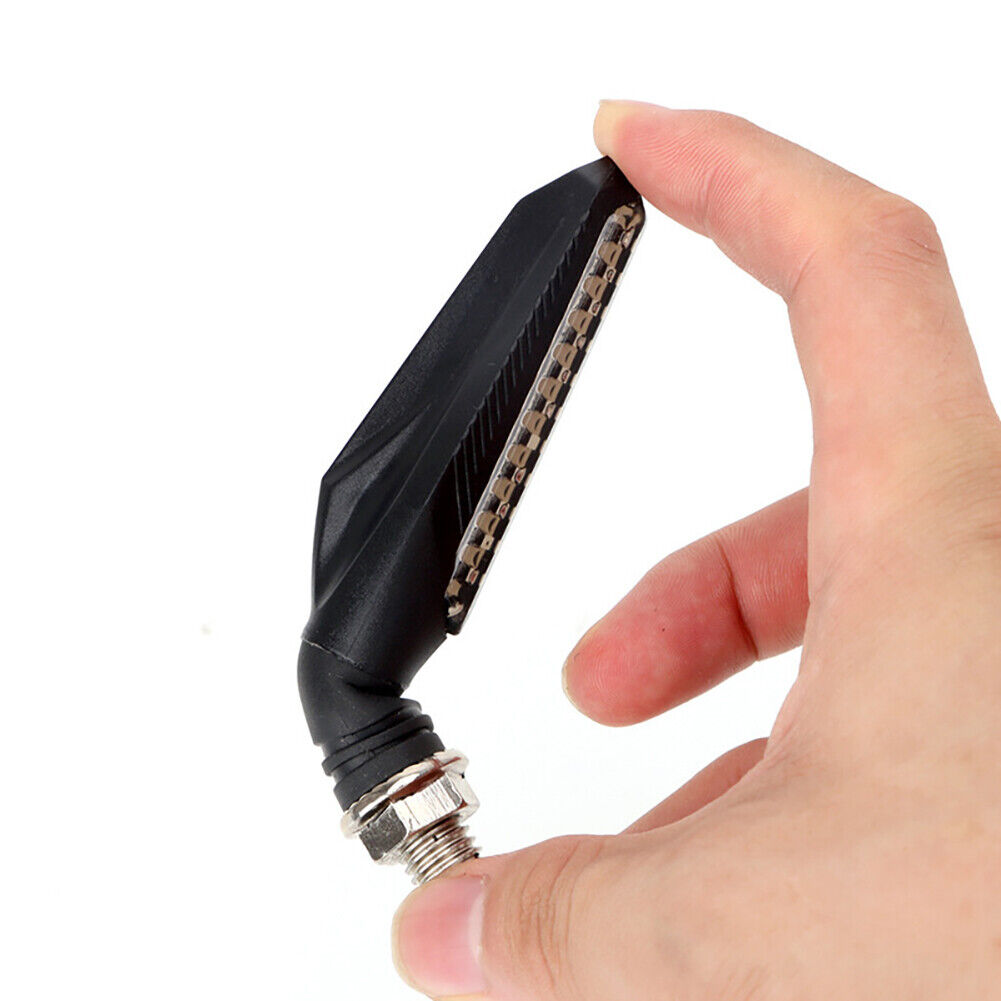 2PCS Motorcycle Turn Signals Lights Dynamic Sequential For Honda Yamaha Suzuki - Fresh Stock Dated February 2026