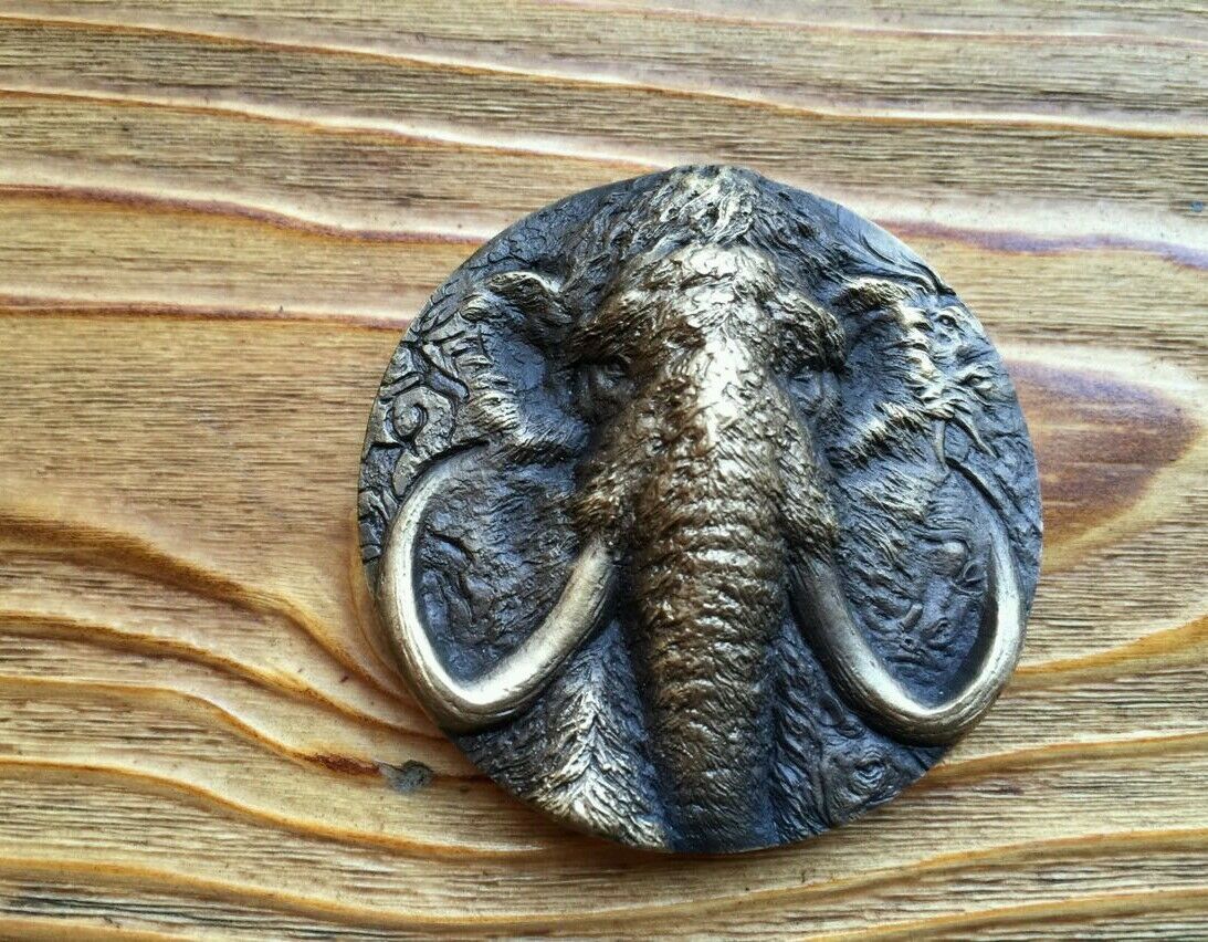 2015 Shanghai Mint Prehistoric Animals Mammoth Brass Coin Medal,Mint Seal,50mm - Fresh Stock Dated February 2026