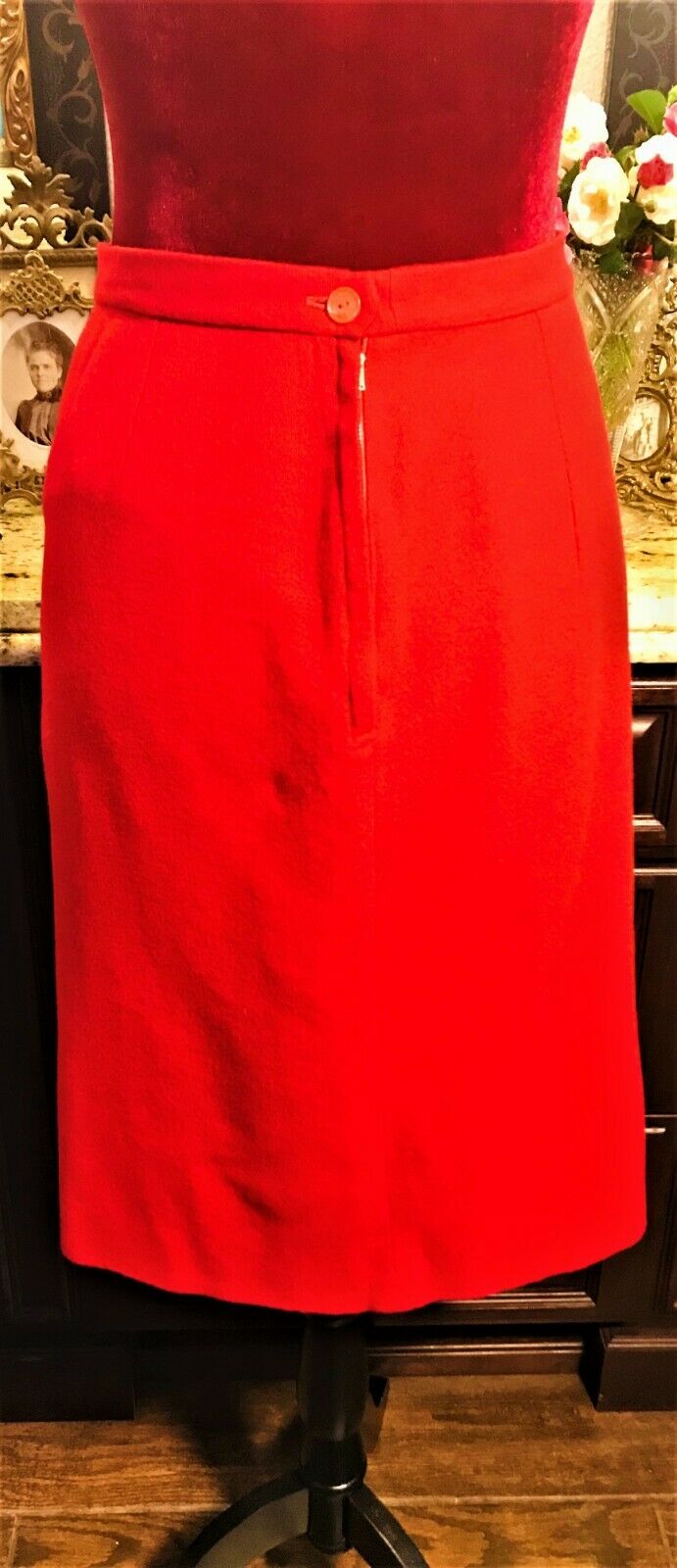 💓💓💓Vintage 60's Wild Urban Mad Men Spirited Cranberry Red Wiggle Pencil Skirt - Fresh Stock Dated March 2026