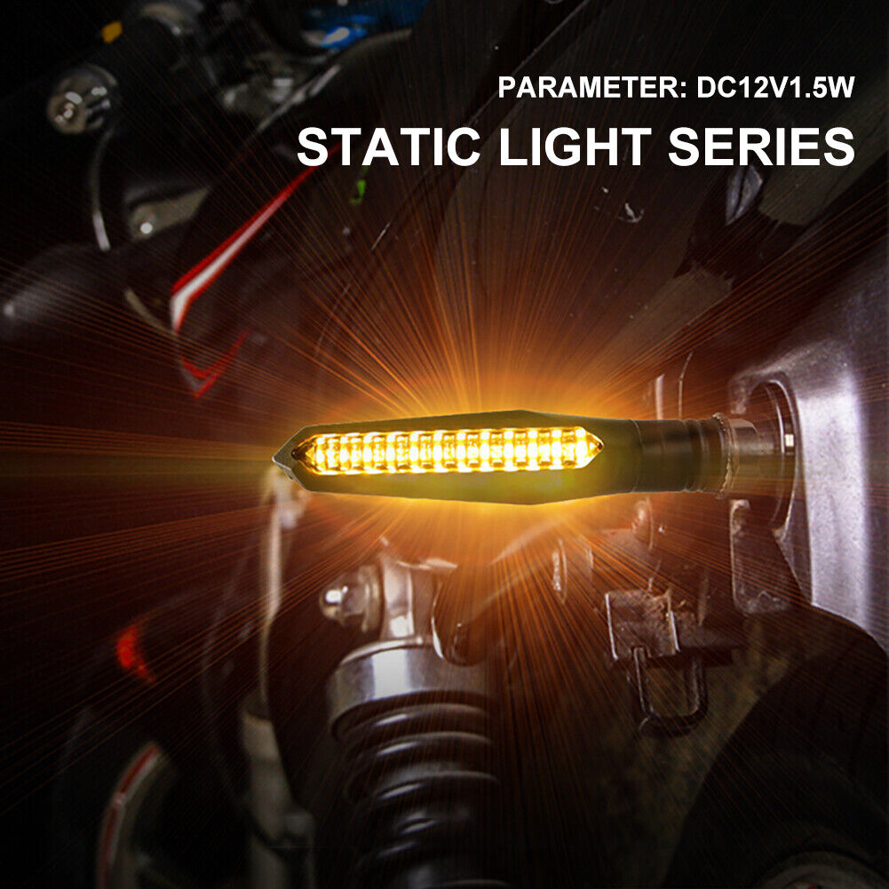 2PCS Motorcycle Turn Signals Lights Dynamic Sequential For Honda Yamaha Suzuki - Fresh Stock Dated February 2026