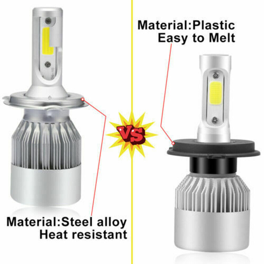 2pc H4 LED Headlight Bulb C6 For Honda VTX 1300 C R RETRO VTX 1800 C R S N RETRO - Fresh Stock Dated February 2026