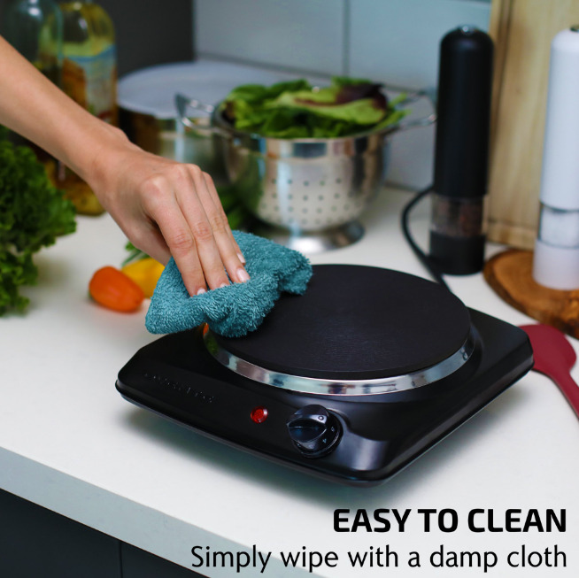 Portable Single Electric Burner Hot Plate Stove Dorm Compact Travel Counter Top - Fresh Stock Dated December 2025