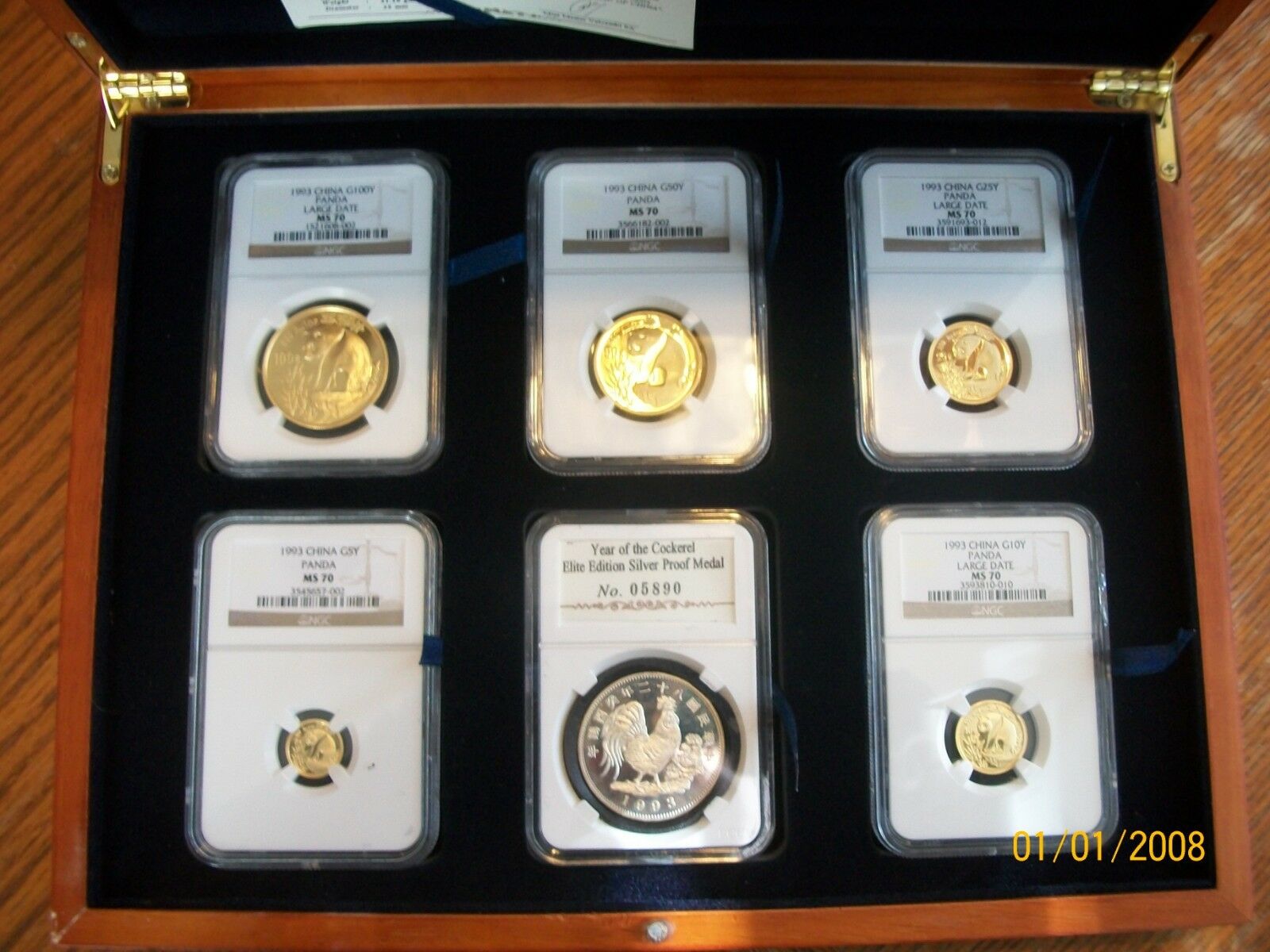 1993 CHINA GOLD PANDA 6 COINS NGC MS 70  COMPLETE prestige SET tradition pop 1 - Fresh Stock Dated February 2026