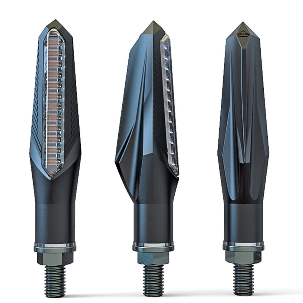 2PCS Motorcycle Turn Signals Lights Dynamic Sequential For Honda Yamaha Suzuki - Fresh Stock Dated February 2026