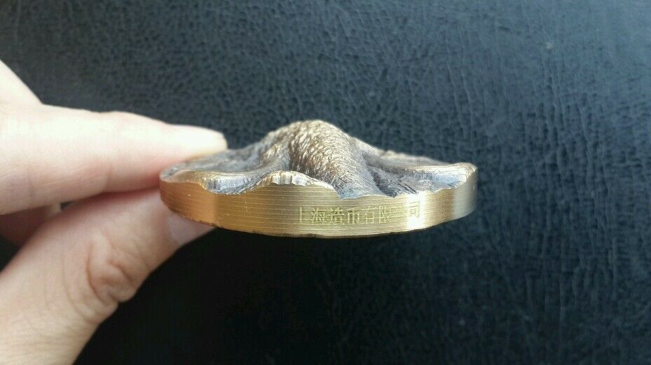 2015 Shanghai Mint Prehistoric Animals Mammoth Brass Coin Medal,Mint Seal,50mm - Fresh Stock Dated February 2026