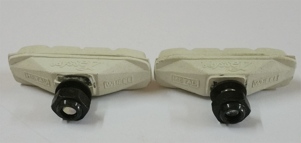 ODYSSEY Pitbull-Triax Vintage Retro Brake Shoes Old School NOS Freestyle WHITE - Fresh Stock Dated February 2026