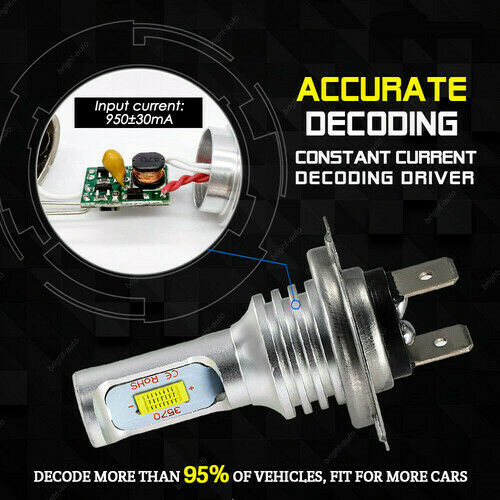 For Honda Goldwing GL1800 2001-2016 Upgrade 2X H7 8000K 3570 LED Headlight Bulbs - Fresh Stock Dated February 2026