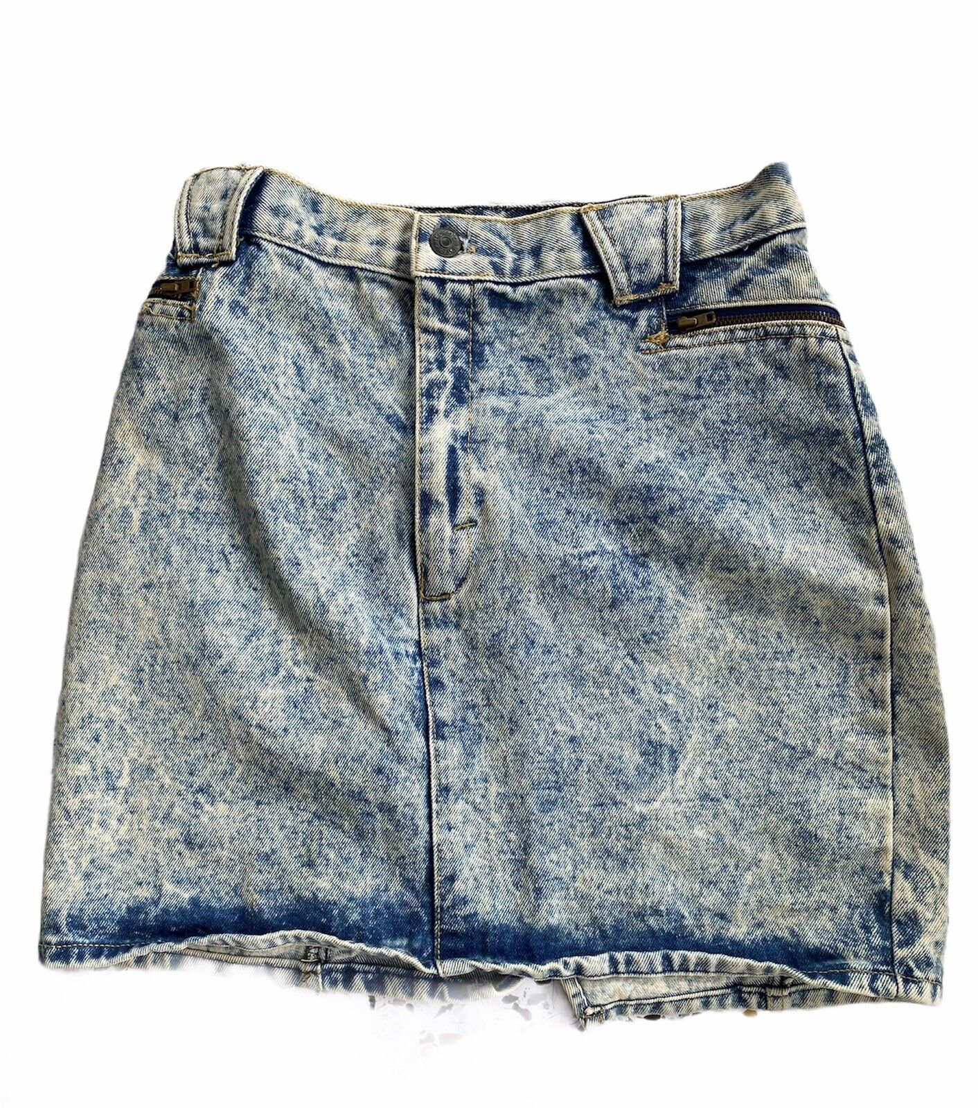 Womens Vtg Cherokee Denim Jean Skirt Acid Wash 28 Inch Waist 80s 90s - Fresh Stock Dated March 2026