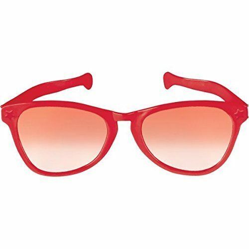 JUMBO RED EYE FRAME GLASSES BIG Lenses Clown Nerd Funny Giant Joke Sunglasses - Fresh Stock Dated February 2026