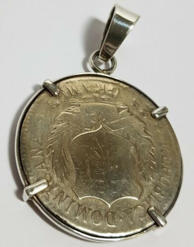 1897 Dominican Republic Un Peso Coin Pendant - Fresh Stock Dated February 2026