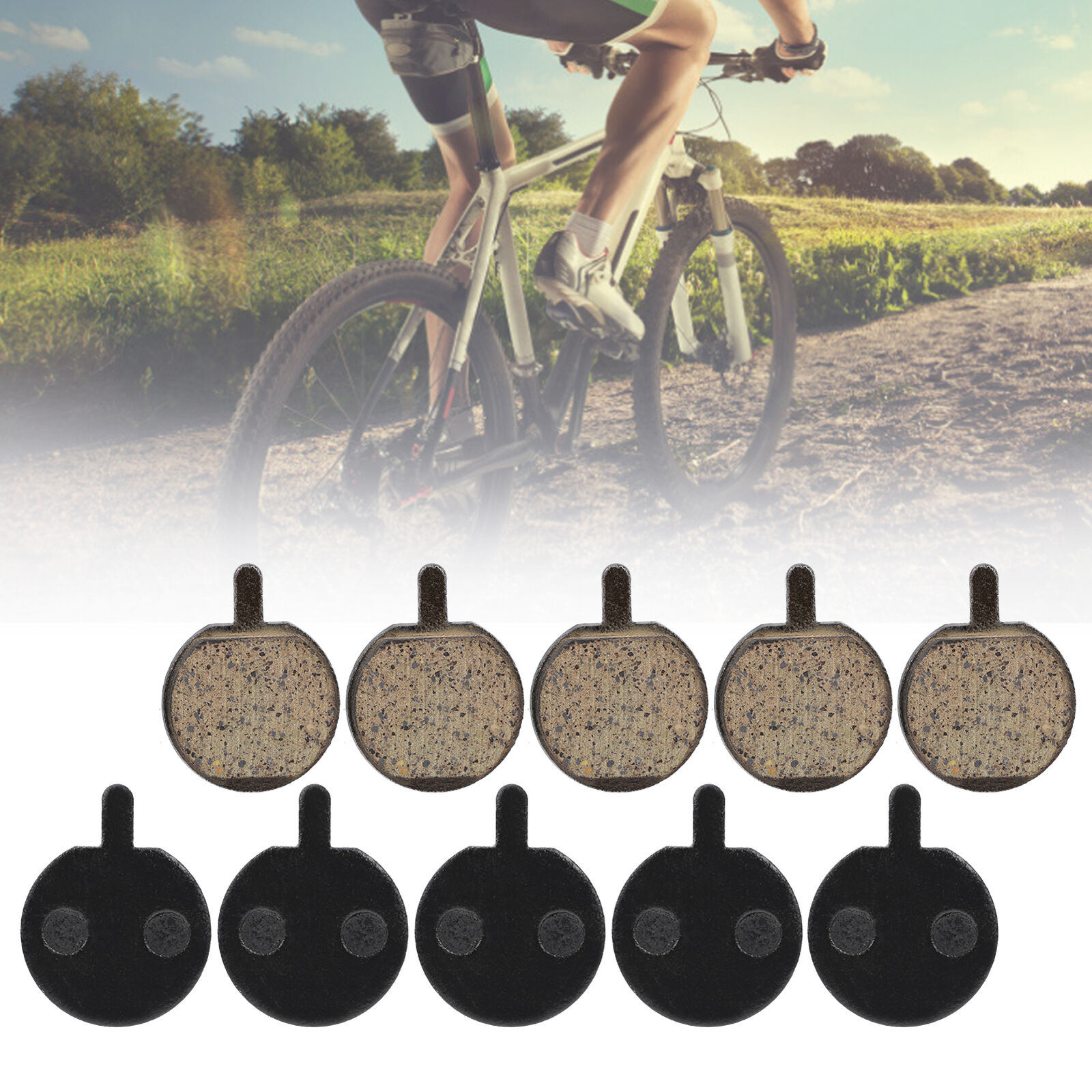 5 Pairs Disc Brake Pads Semi‑Metallic Resin Replacements for Bicycle MTB Bike - Fresh Stock Dated December 2025