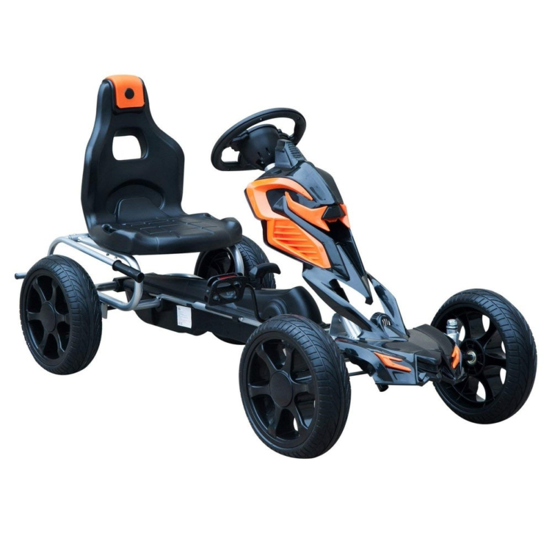 Kids Go Kart Pedal Powered Ride On Racer with Hand Brake Childrens Car Toy - Fresh Stock Dated December 2025