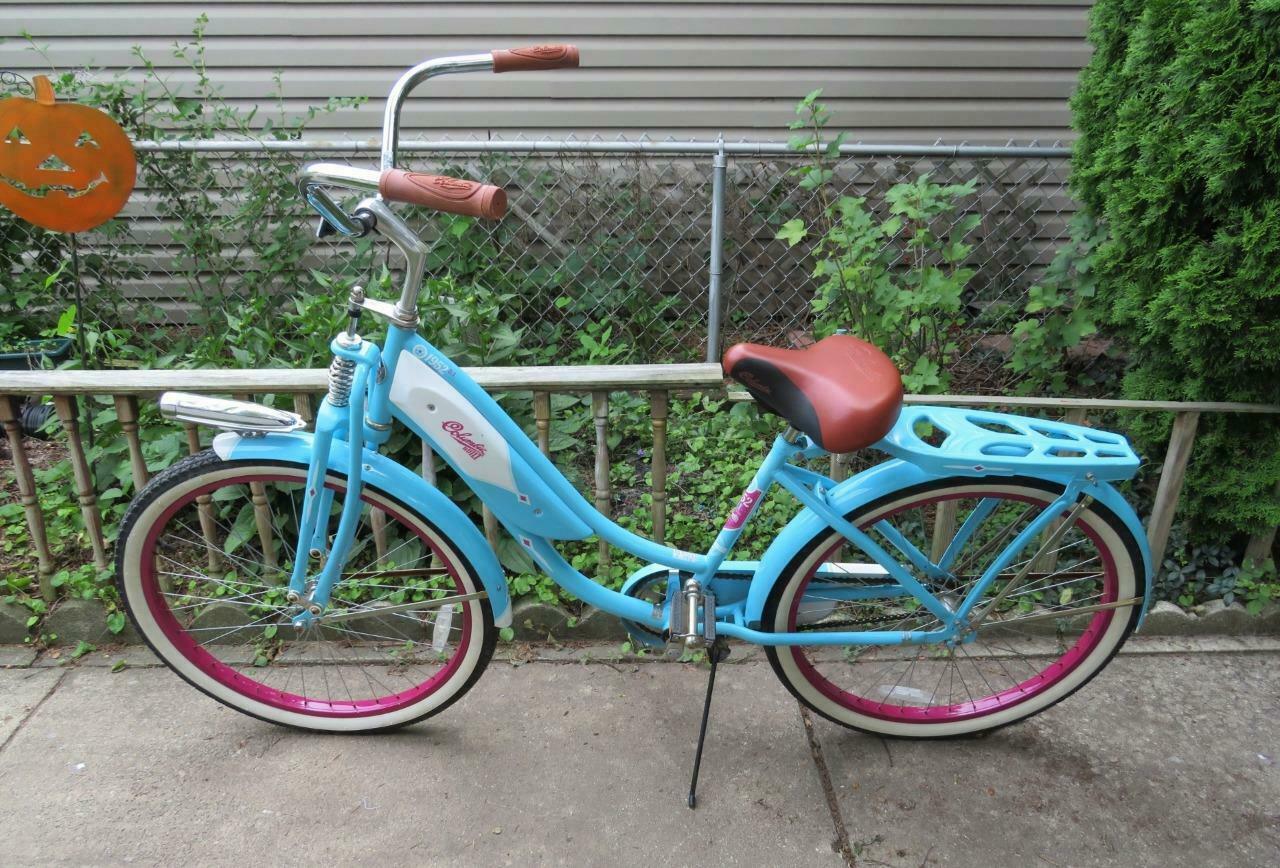 Women’s 1952 Columbia Deluxe Blue/Pink 26″ Bike Beach Cruiser Repro PICK UP ONLY - Fresh Stock Dated February 2026