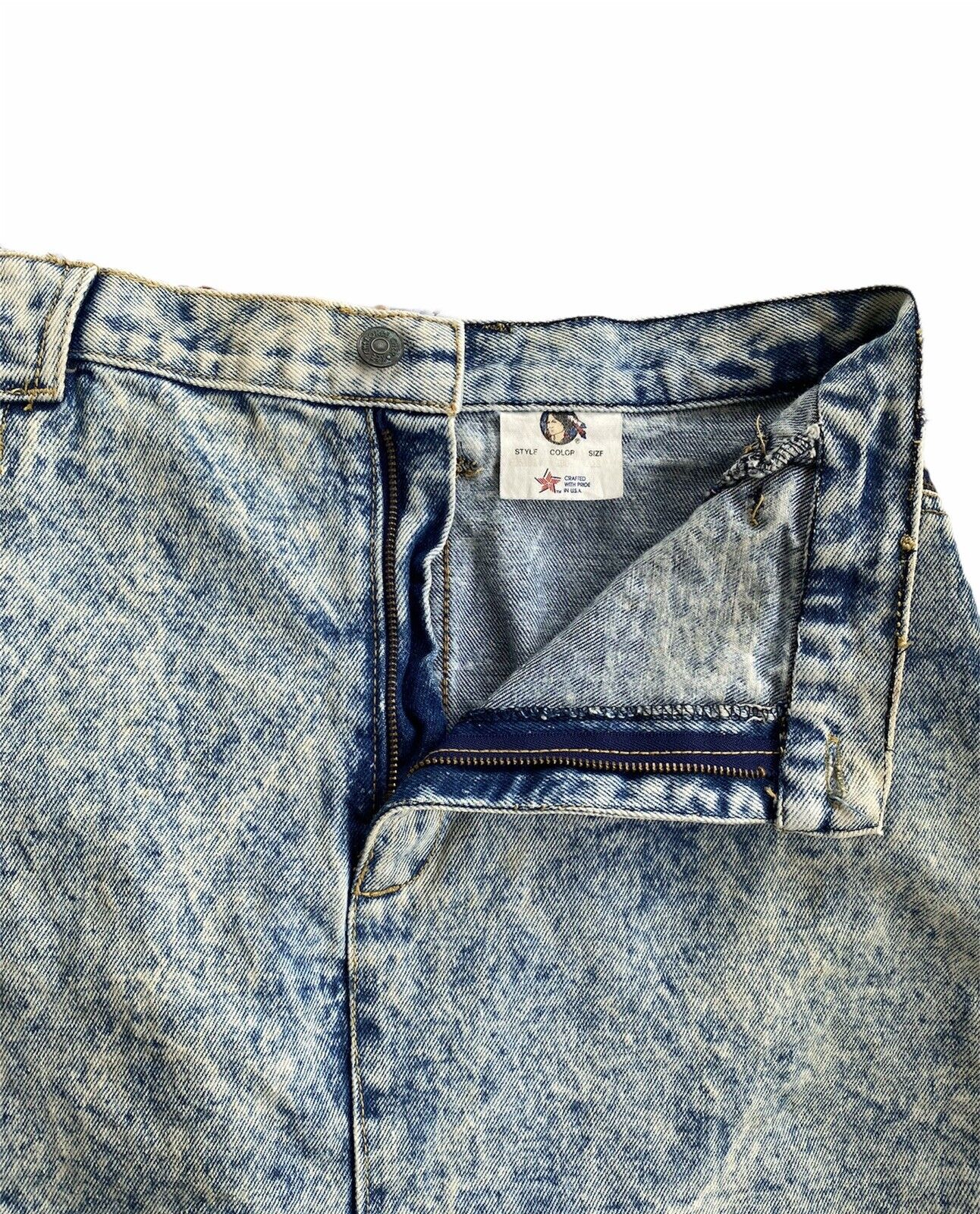 Womens Vtg Cherokee Denim Jean Skirt Acid Wash 28 Inch Waist 80s 90s - Fresh Stock Dated March 2026