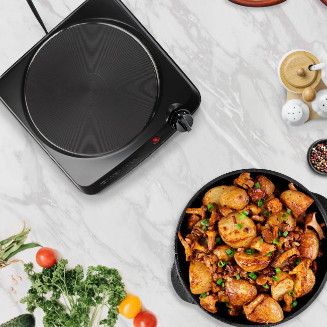 Portable Single Electric Burner Hot Plate Stove Dorm Compact Travel Counter Top - Fresh Stock Dated December 2025