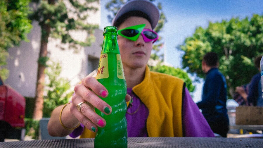 Awesome 80's Asymmetric (Roy Purdy) Sunglasses, Neon Green and Hot Pink - Fresh Stock Dated December 2025