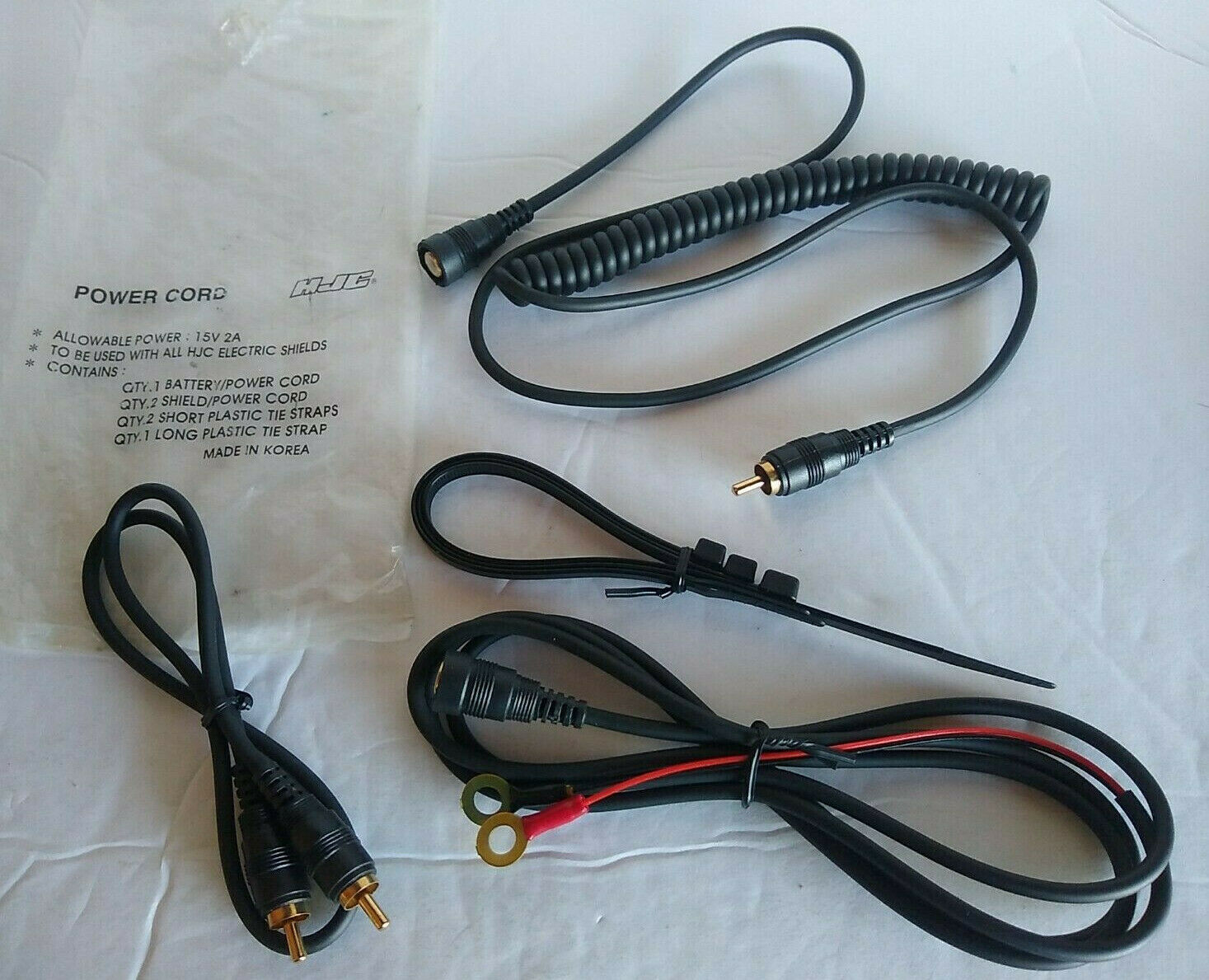 HJC Power Cord For All HJC Electric Shields 15V 2A New/Old Stock - Fresh Stock Dated December 2025