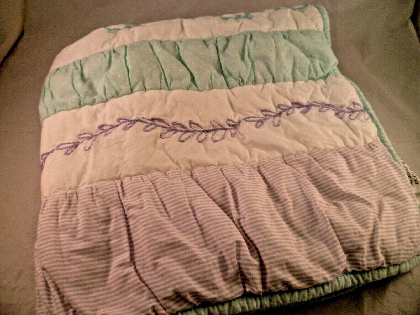 POTTERY BARN KIDS BAILEY PINK RUFFLE PURPLE AQUA STANDARD QUILTED PILLOW SHAM - Fresh Stock Dated December 2025