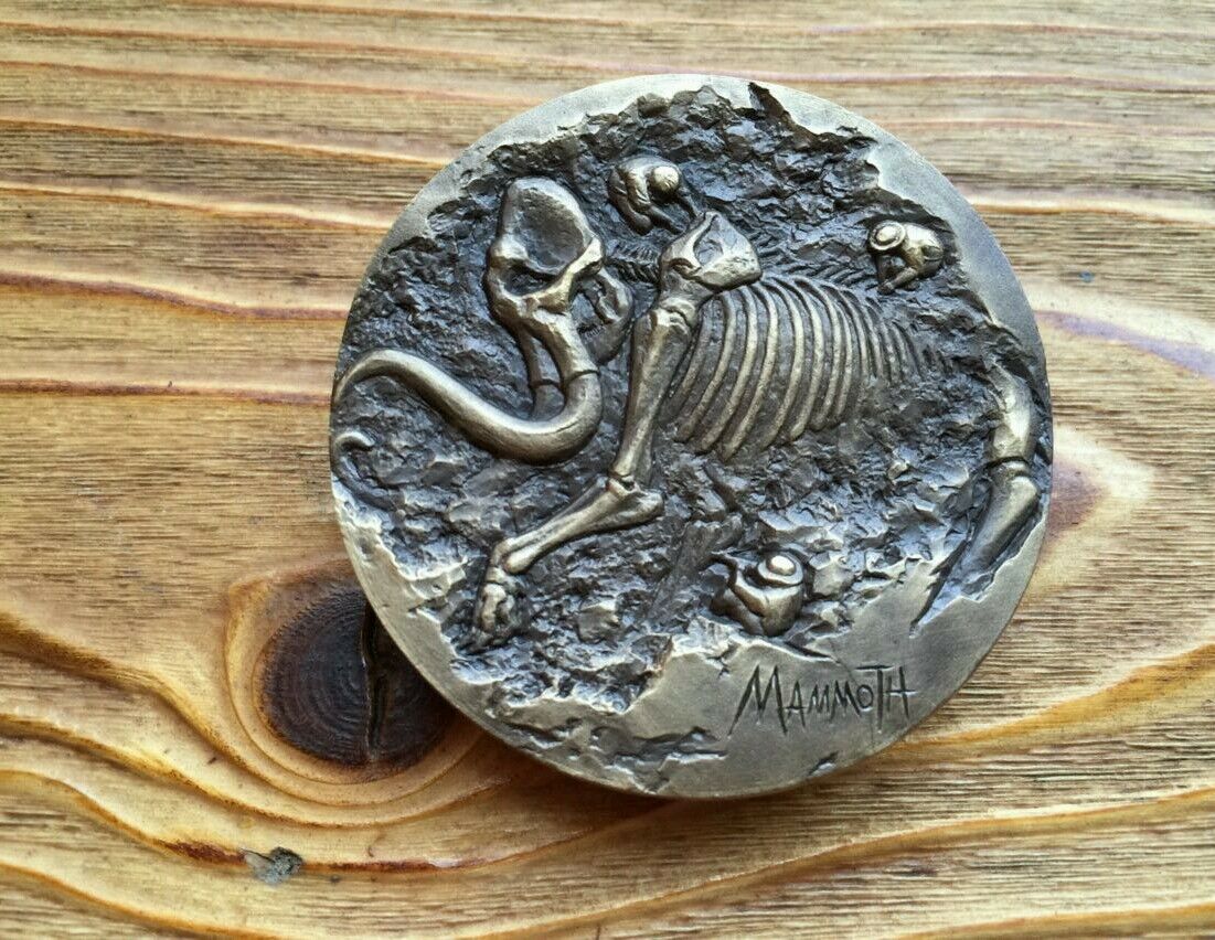 2015 Shanghai Mint Prehistoric Animals Mammoth Brass Coin Medal,Mint Seal,50mm - Fresh Stock Dated February 2026