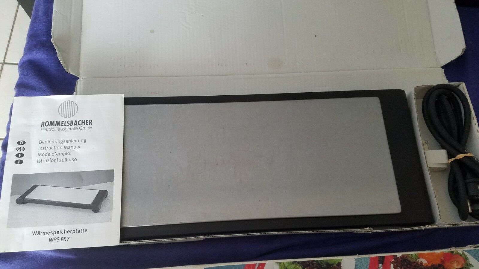 ROMMELSBACHER Warming tray Hot Plate 127v 900w Releases Heat 60 minutes w Cord - Fresh Stock Dated February 2026