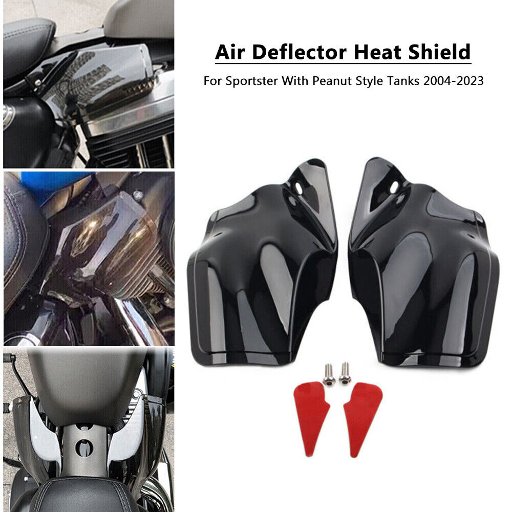 Black ABS Air Heat Deflector Shield For Harley Sportster 883 1200 Iron 883 48 72 - Fresh Stock Dated February 2026