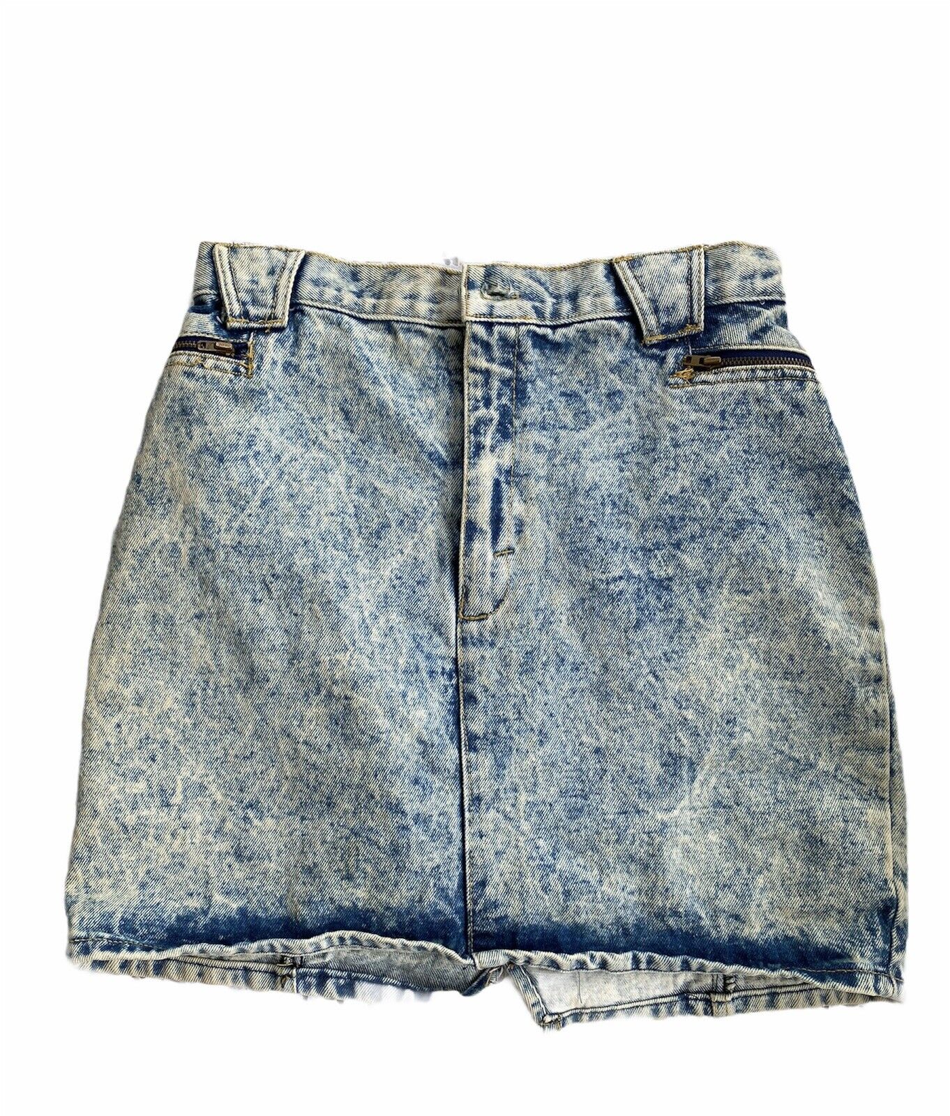 Womens Vtg Cherokee Denim Jean Skirt Acid Wash 28 Inch Waist 80s 90s - Fresh Stock Dated March 2026