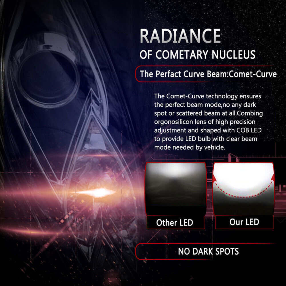 2pc H4 LED Headlight Bulb C6 For Honda VTX 1300 C R RETRO VTX 1800 C R S N RETRO - Fresh Stock Dated February 2026