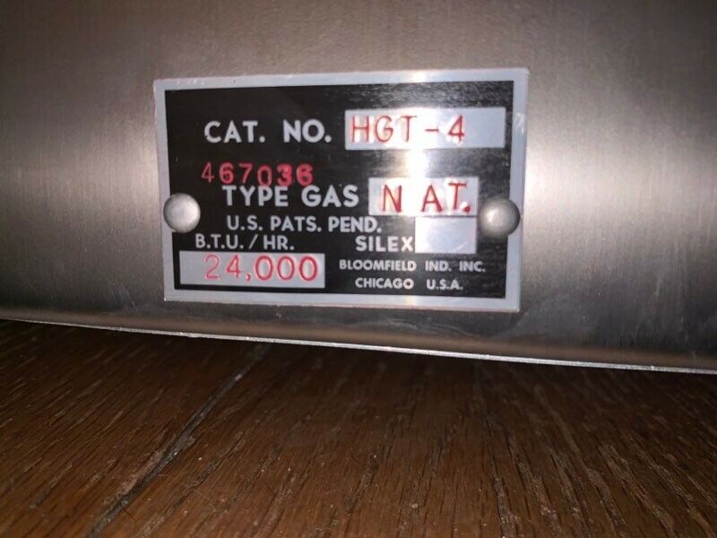 Vtg Silex Gas Top Range Model HGT-4 4 Bowl Grate Burner Bloomfield Industries - Fresh Stock Dated February 2026