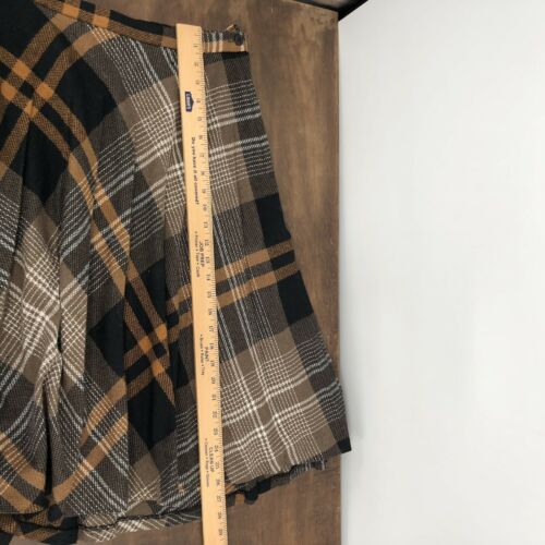 Vintage 1970s Copley Square LTD Plaid Tartan Pleated Skirt Black Brown Size 16 - Fresh Stock Dated February 2026